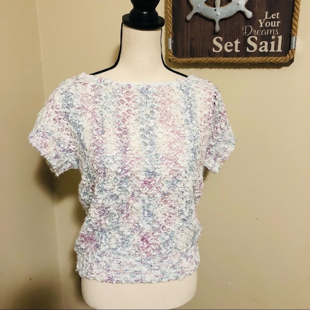 Maori Bee Cozy Knit Short Sleeve Sweater- soft!